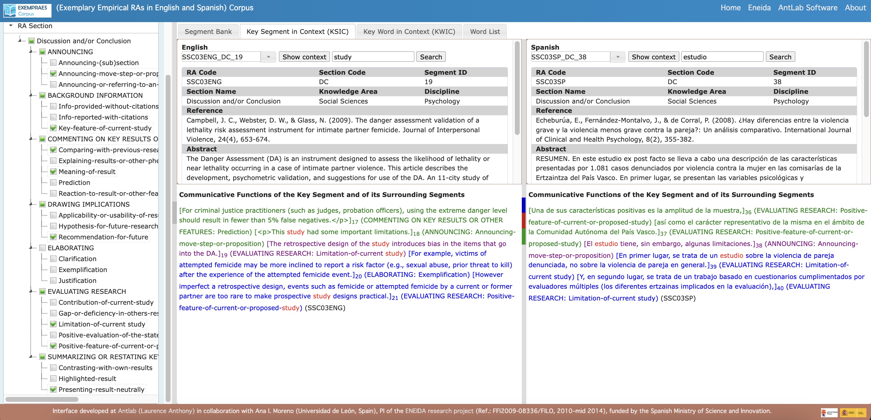 Wider context Exempraes Corpus